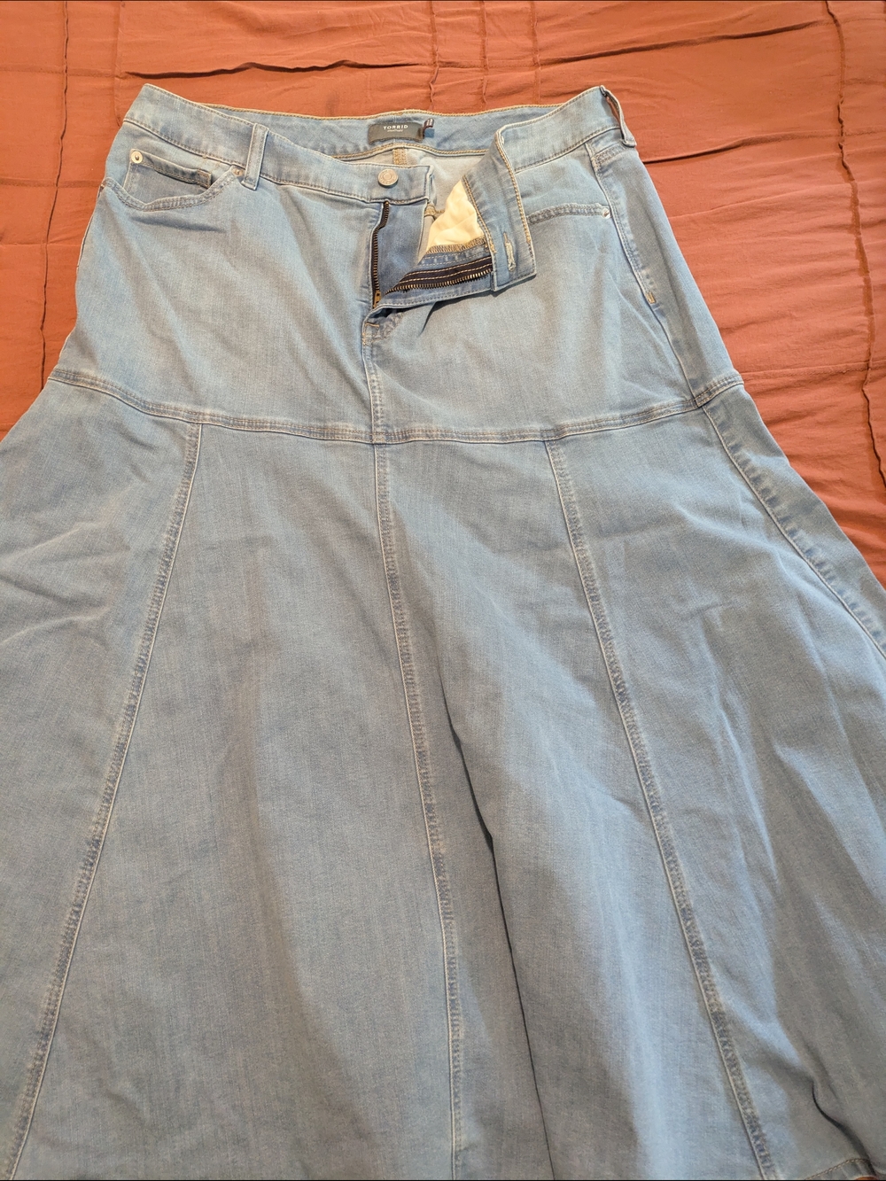 torrid Light Wash Denim A-Line Maxi Skirt